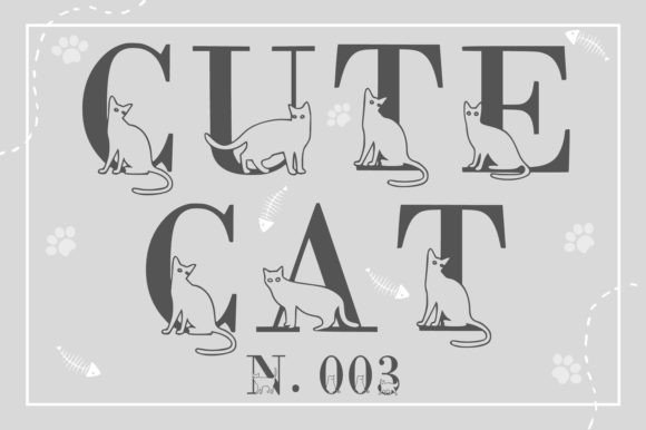 Cute Cat N.003: A Charming Font for Whimsical Designs
