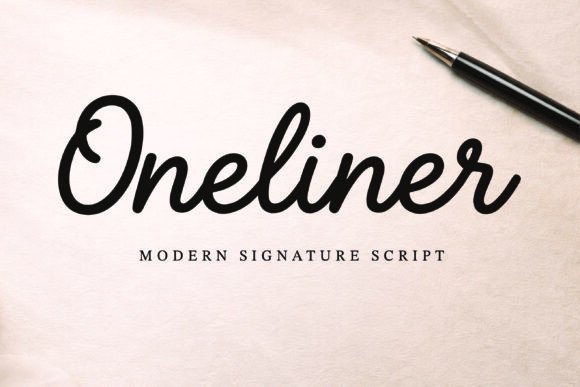 Discover the Elegance of Oneliner: A Modern Signature Script Font