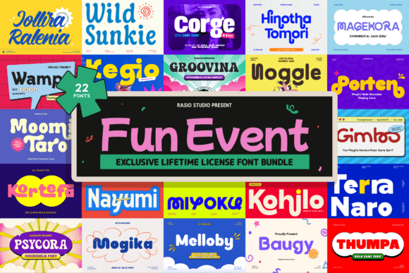 Fun Event: Vibrant Font Bundle for Cheerful Designs