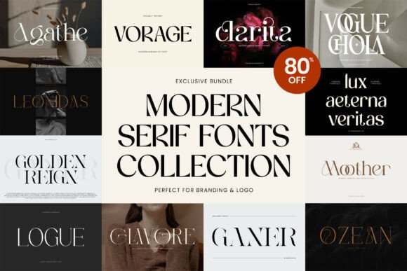 Modern Serif Bundle: 8 Premium Fonts for Elegant Design