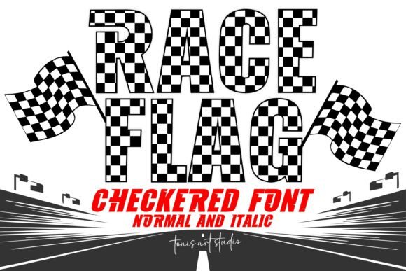 Race Flag Checkered Font for Bold, Dynamic Designs